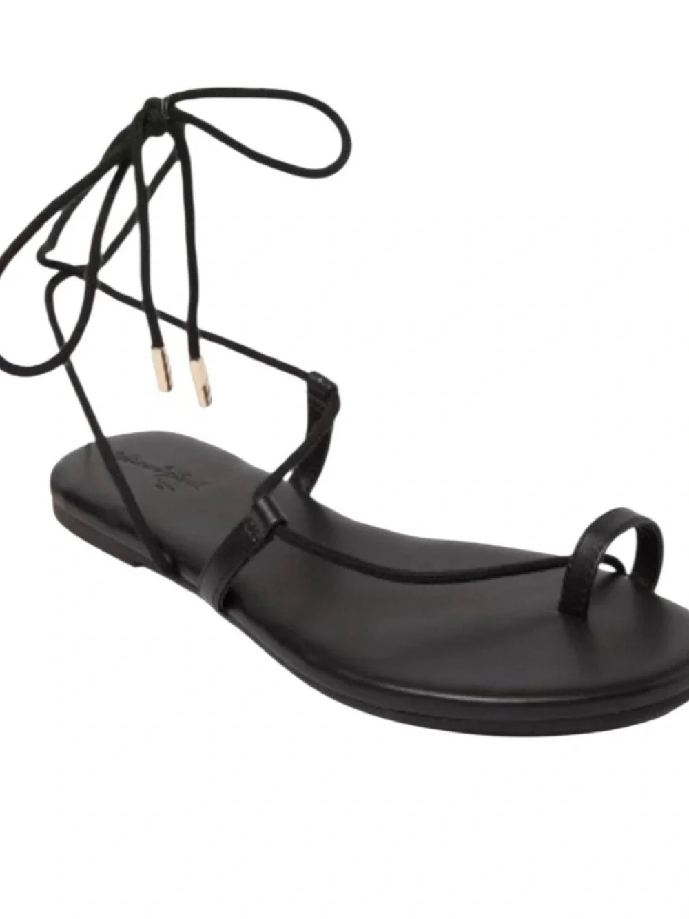 Universal Thread Black Lace-Up Strappy Flat Sandals